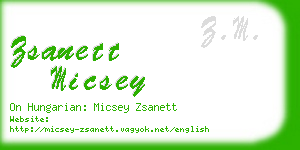 zsanett micsey business card